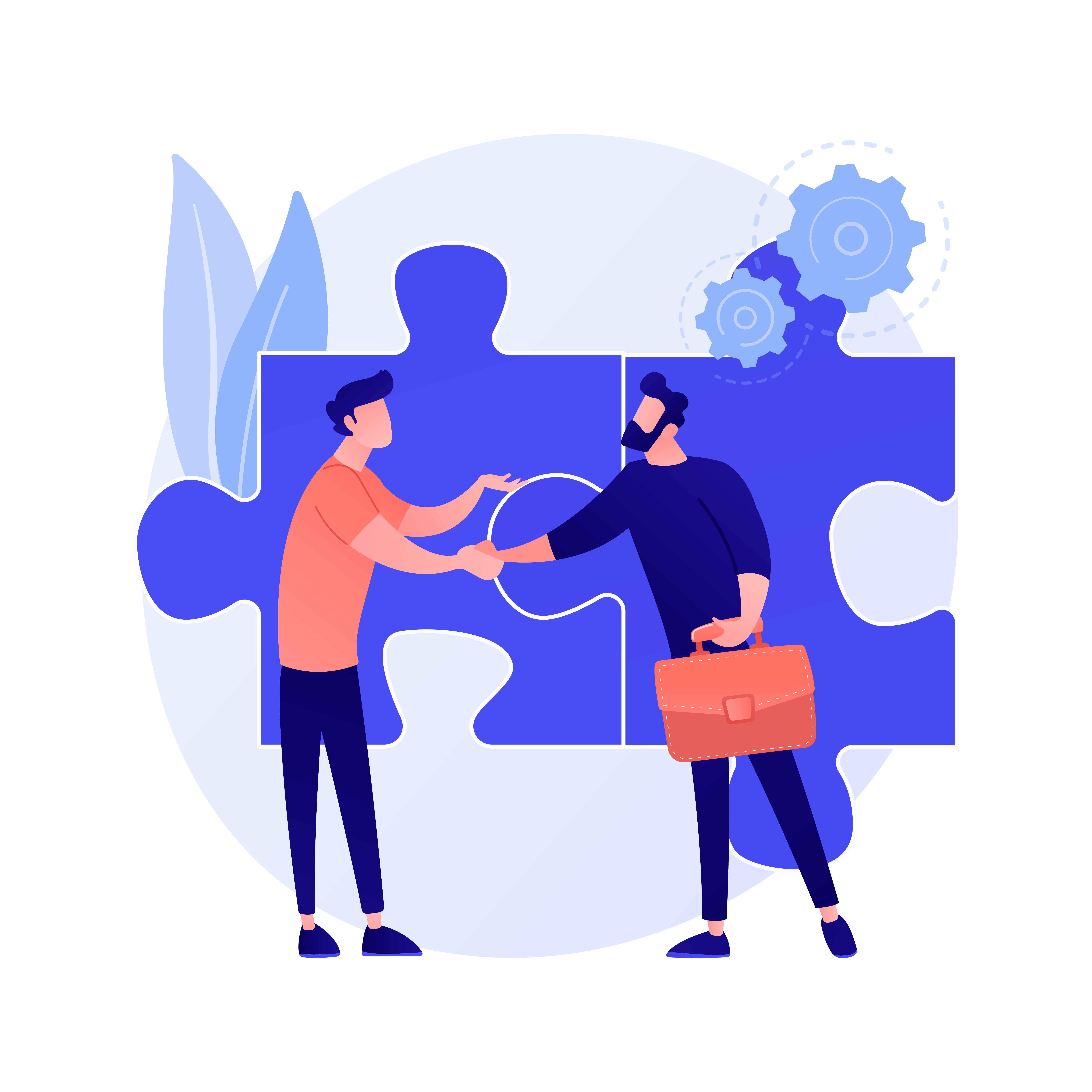 Coworkers cartoon characters. Effective collaboration, coworkers cooperation, teamwork. Colleagues discussing solution. Successful interaction. Vector isolated concept metaphor illustration